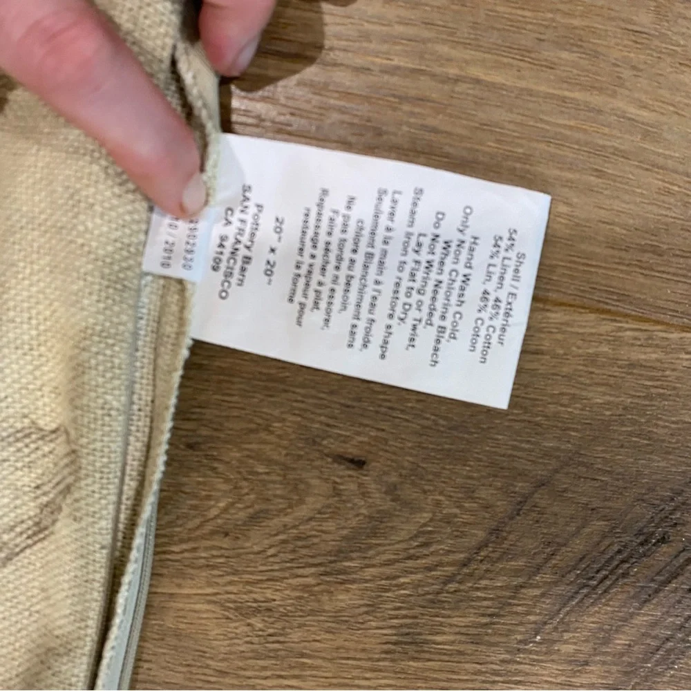 Pottery Barn || Linen Blend Magnolia Flower Pillow Covers 20